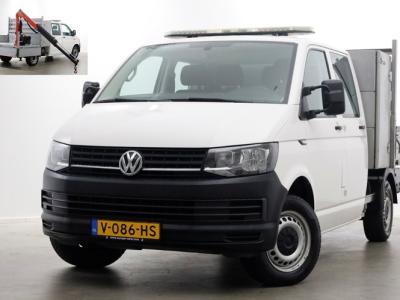 Financial Lease Volkswagen Transporter T6 2.0 TDI 150pk Lang D.C. Open laadbak met Palfinger laadkraan 08-2017