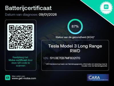 Financial Lease Tesla Model 3 Long-Range AWD 351pk 75 kWh FACELIFT 87% SoH