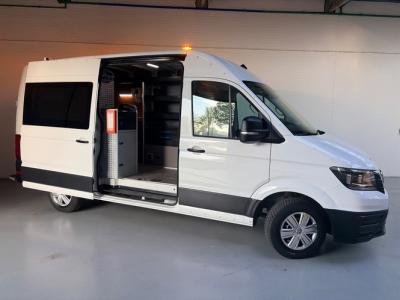 Financial Leas Volkswagen Crafter Servicewagen 35 2.0 TDI 140pk L3H3 Highline Sortimo Victron v230 Standkachel Trekhaak 3000KG RIJKLAARPRIJS